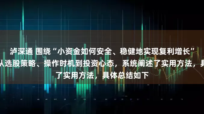 泸深通 围绕“小资金如何安全、稳健地实现复利增长”这一主题，从选股策略、操作时机到投资心态，系统阐述了实用方法，具体总结如下